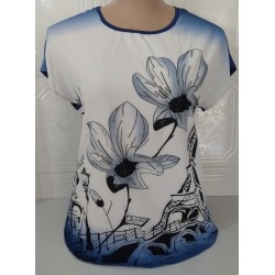 BLUSA FLORAL COM BRILHO